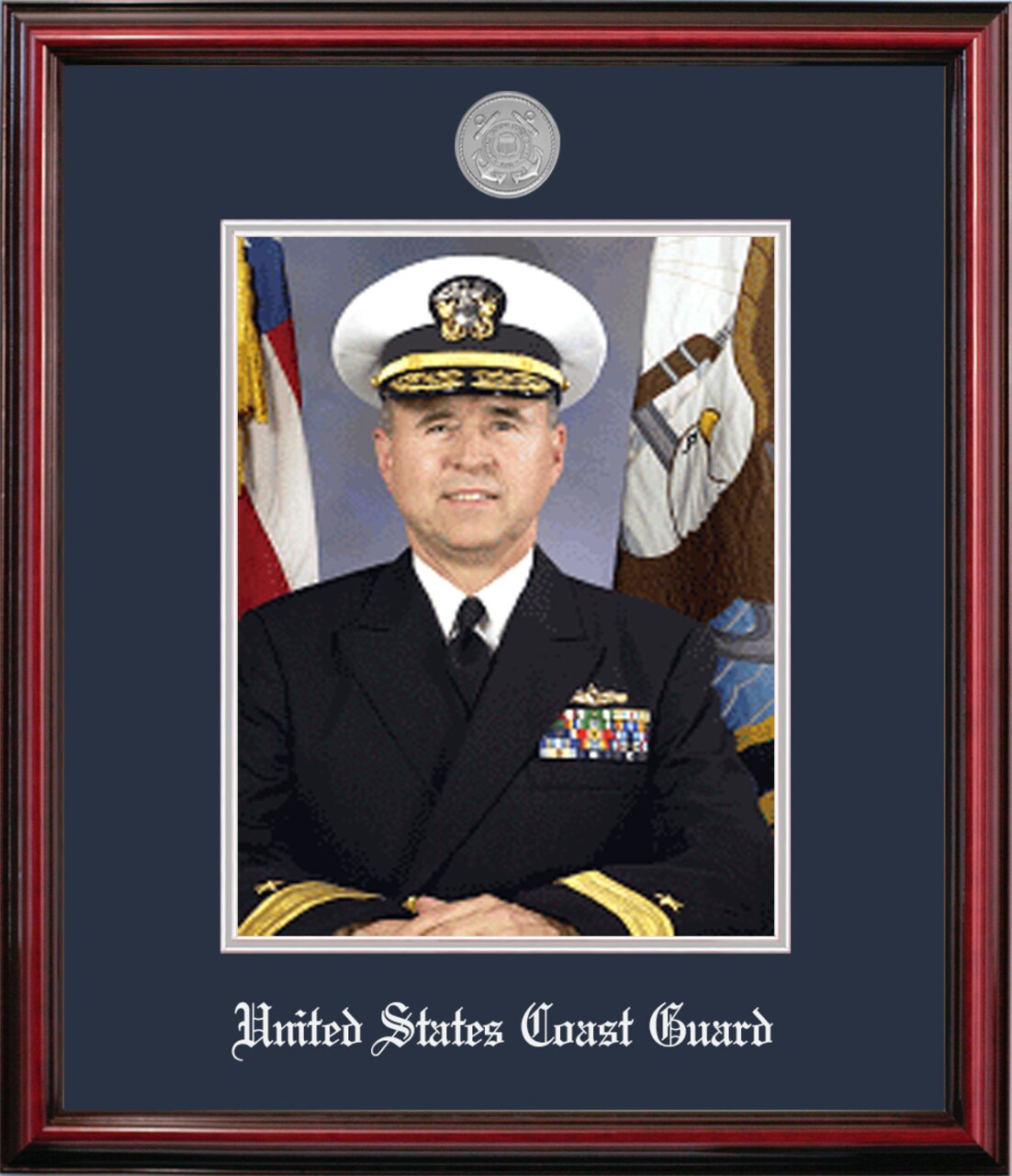 Patriot Frames Coast Guard 8x10 Portrait Petite Frame with Silver Medallion